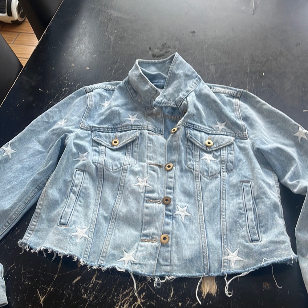 Star embroidered jean jacket